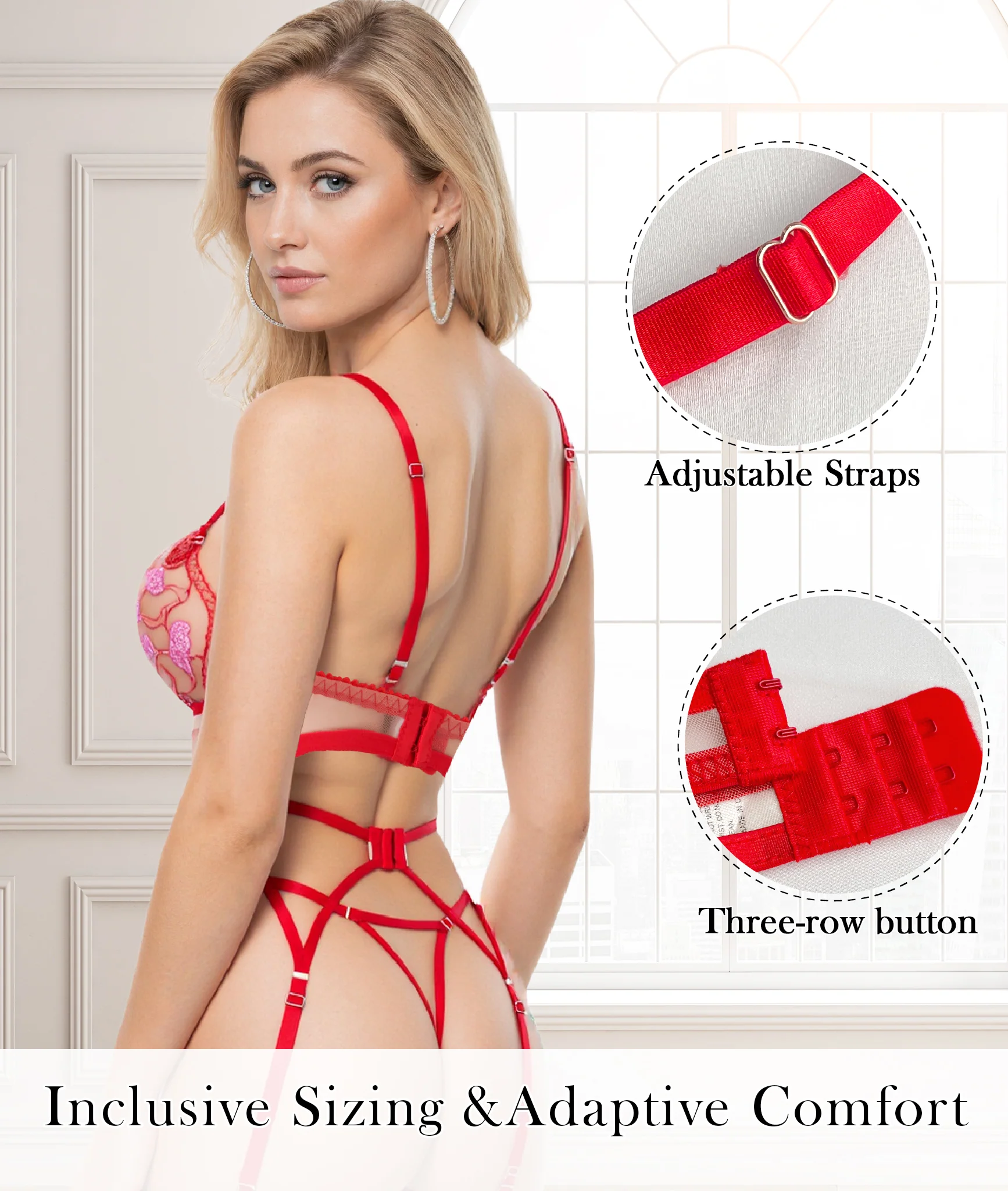 Amour Heart 3 Piece Lingerie Set - Image 16