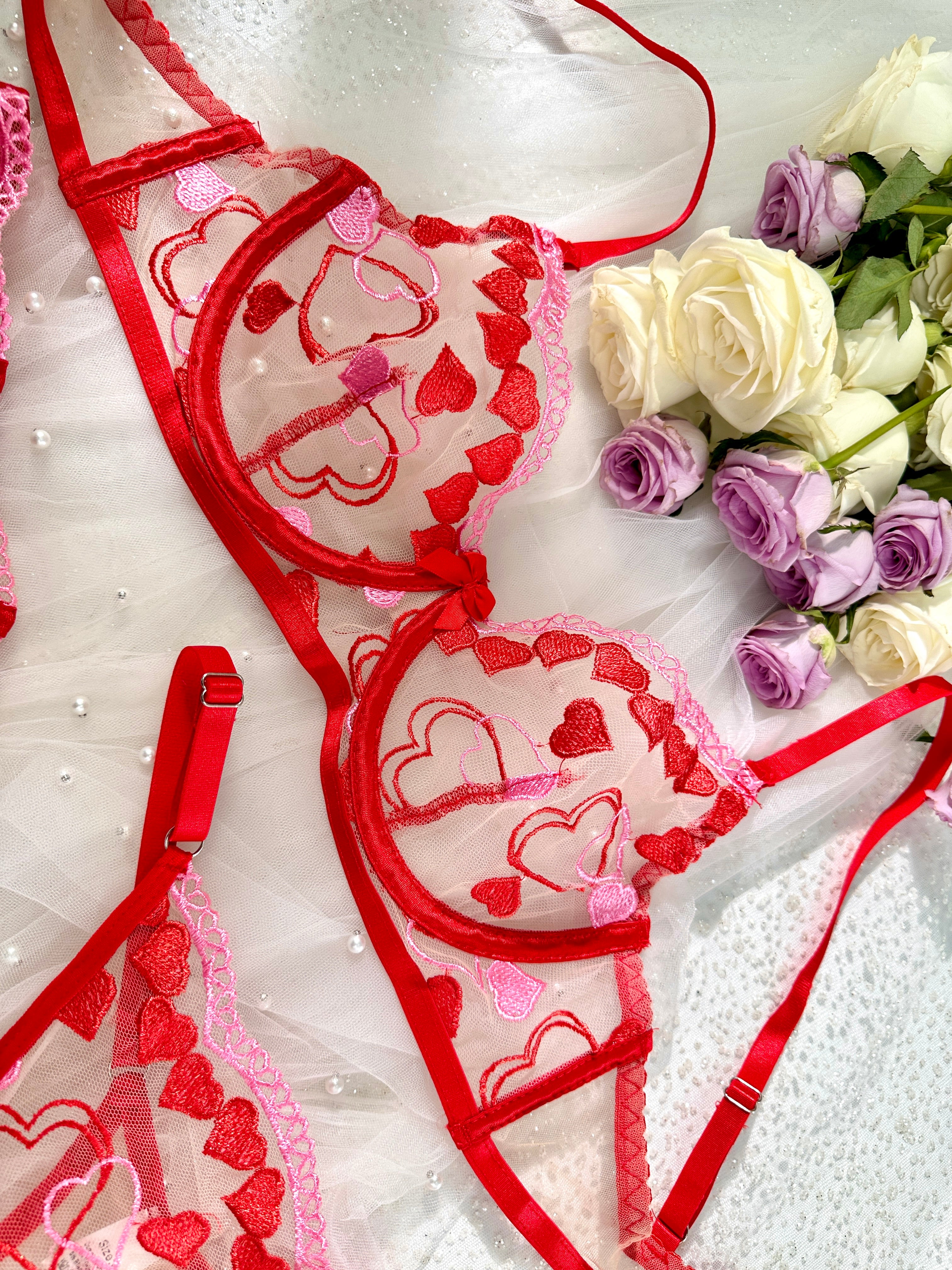 Amour Heart Embroidery Lingerie Set - Image 6