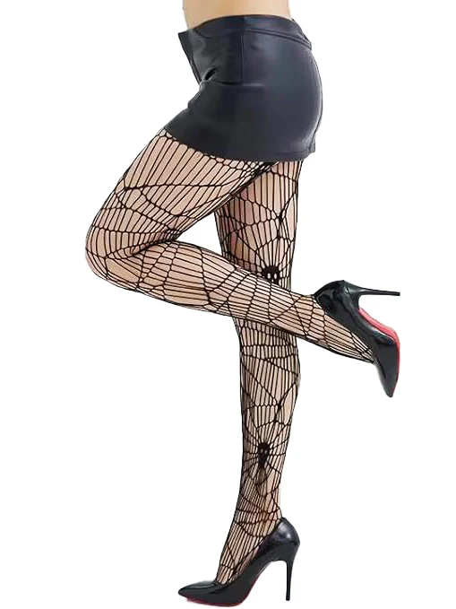Artistic Skull Fishnet Tights - Image 4