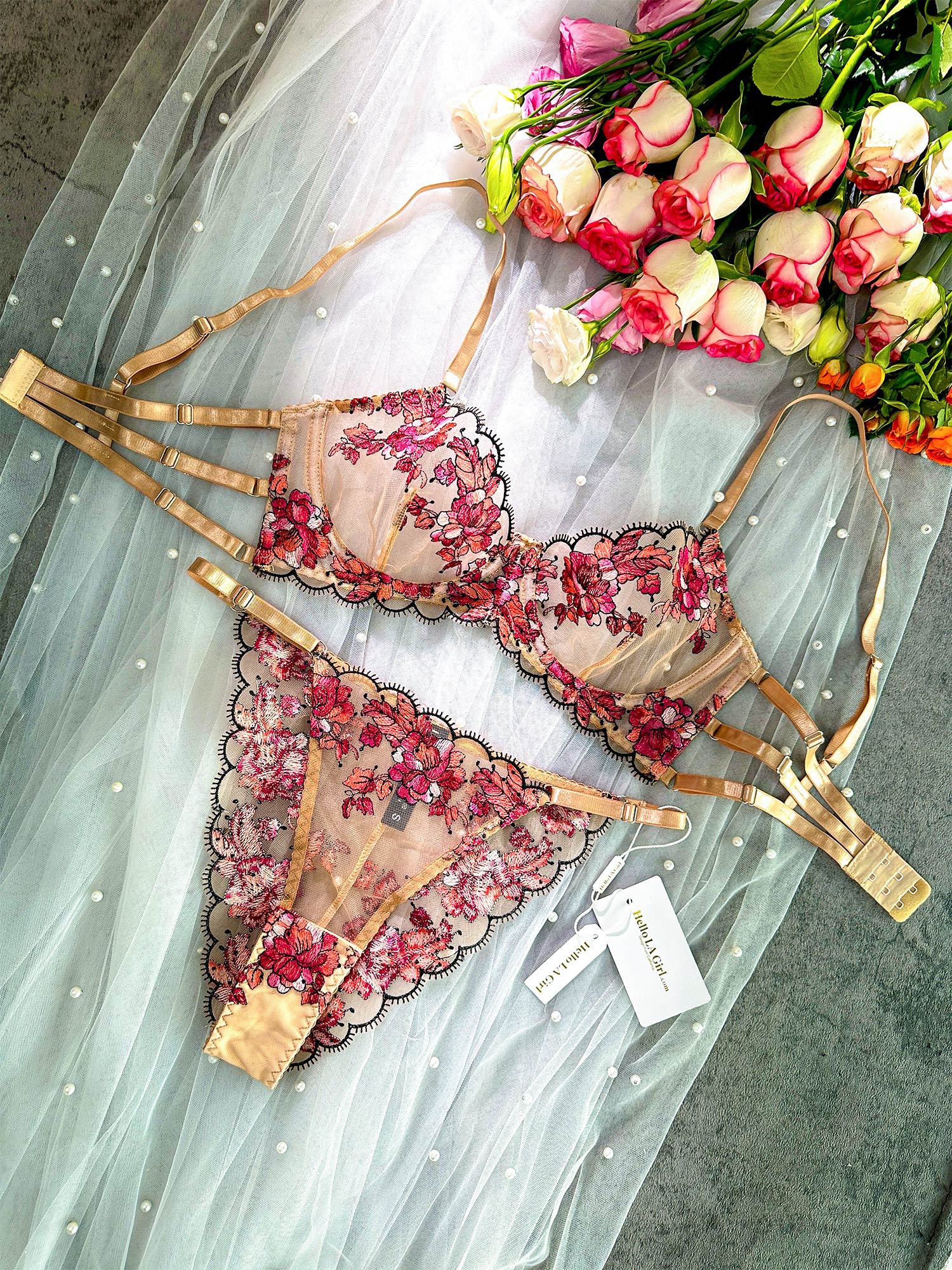 Blossom Elegance Lace Lingerie Set - Image 13