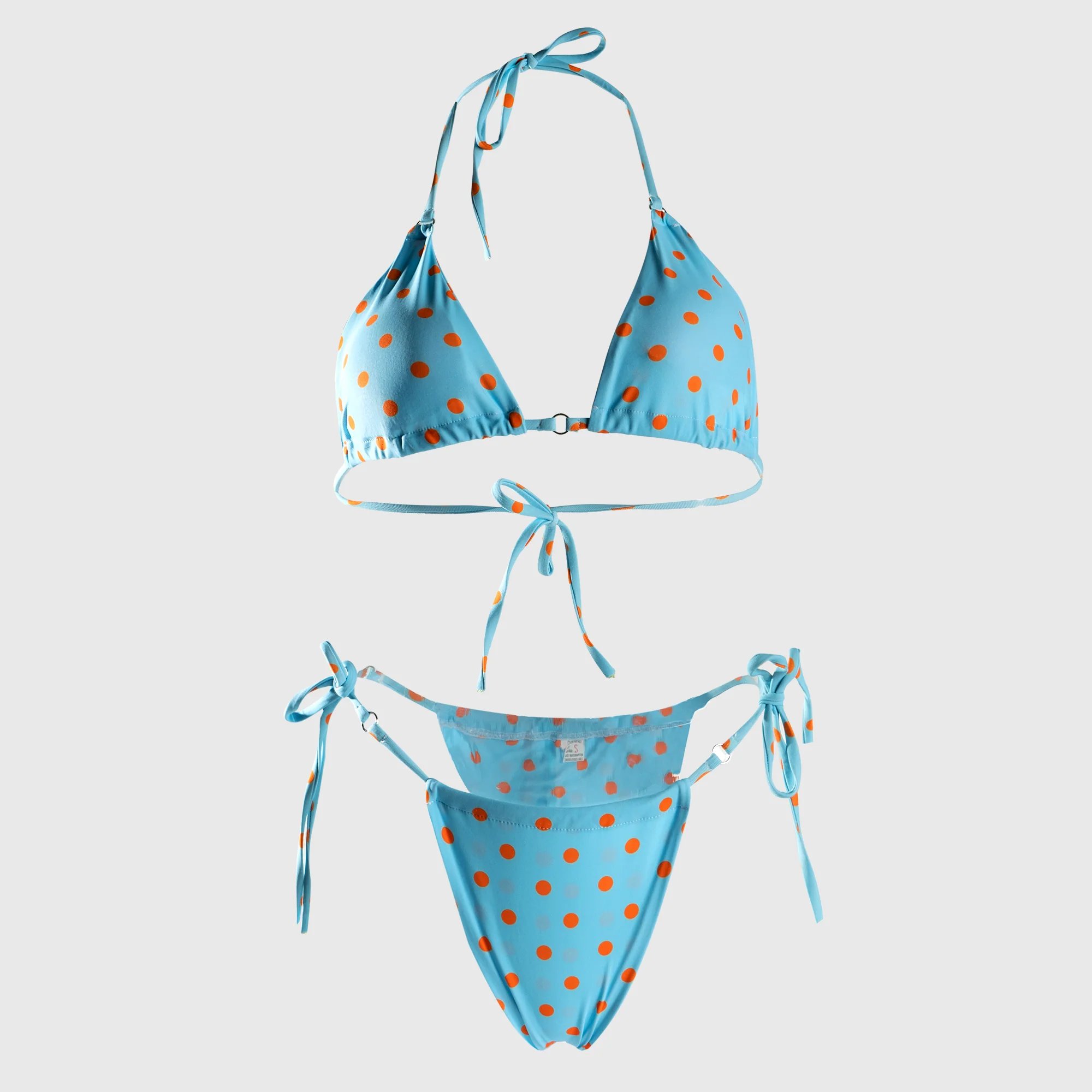Blue Digital Printing Double Fabric Bikini Set - Image 4