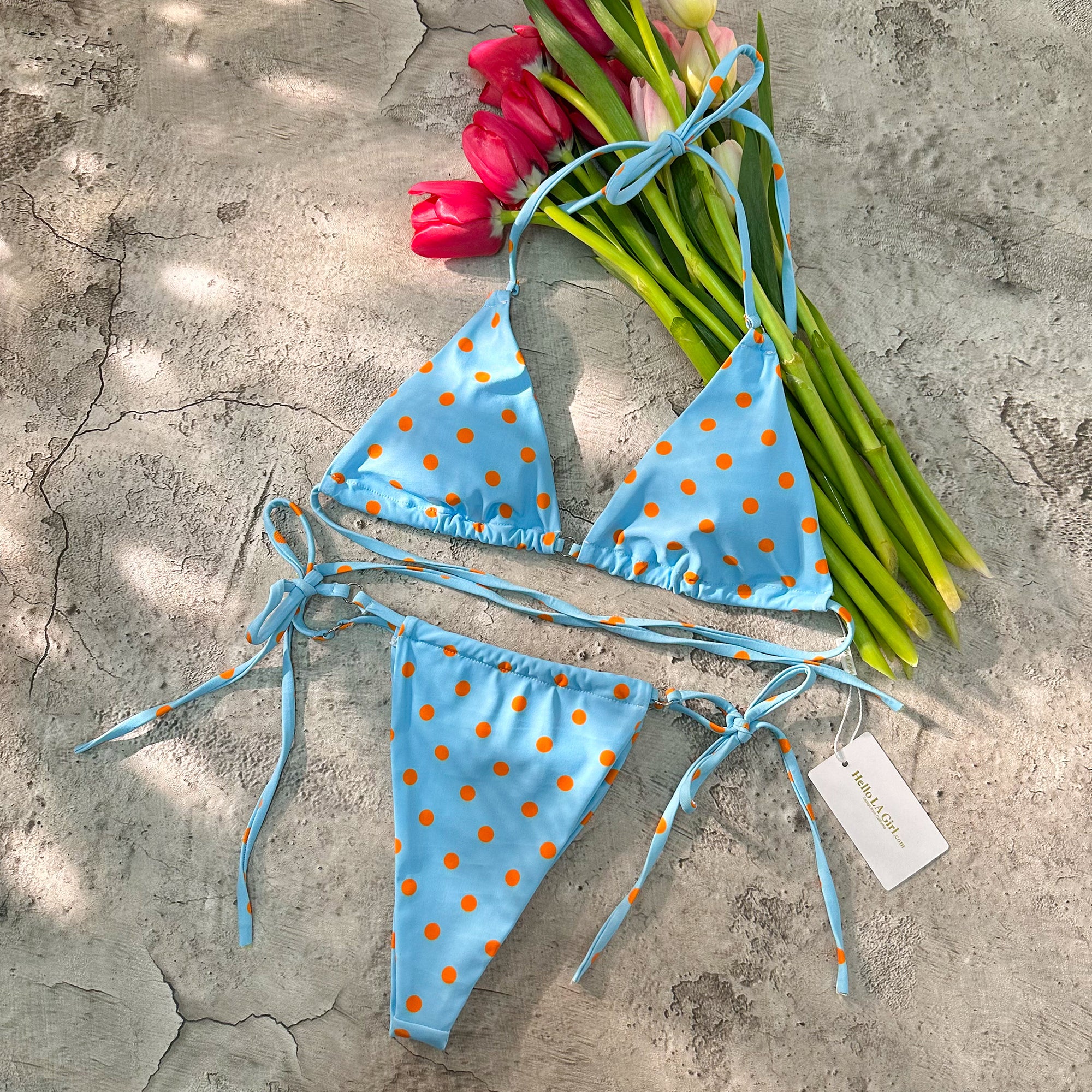 Blue Digital Printing Double Fabric Bikini Set - Image 5