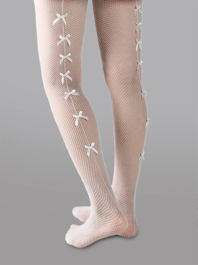 Bow Tie Fishnet Tights - Image 11