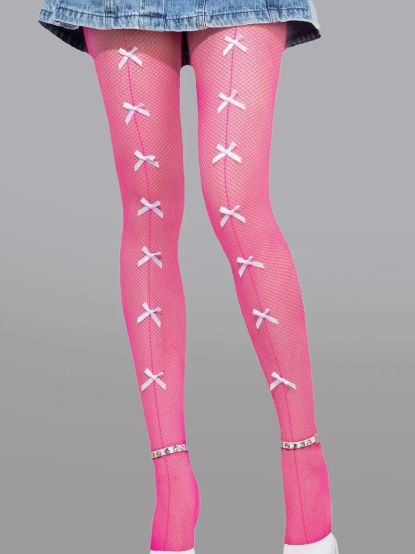 Bow Tie Fishnet Tights - Image 2