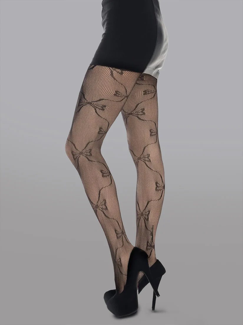 Butterfly Lace Thigh High Fishnet Stockings - Image 4