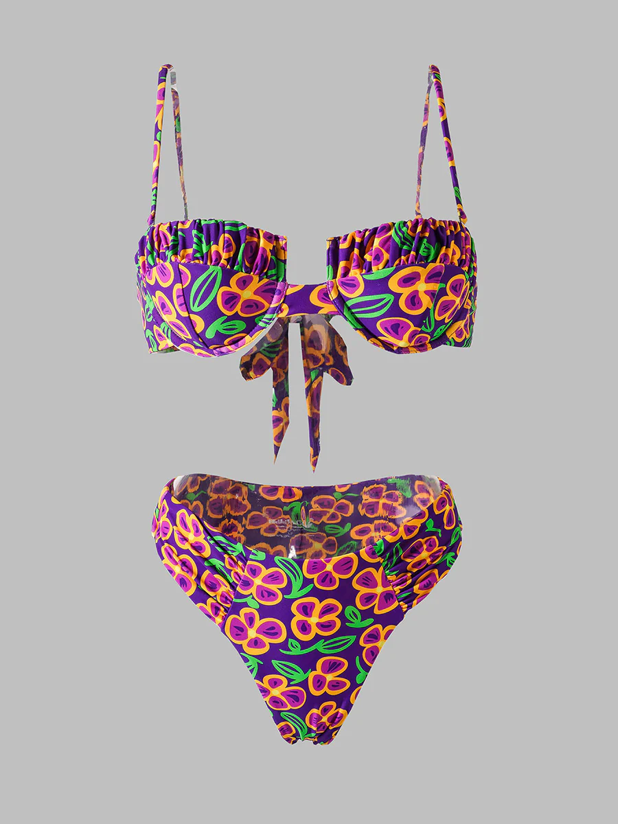 Dark Purple High-Waisted Bikini Set - Image 4