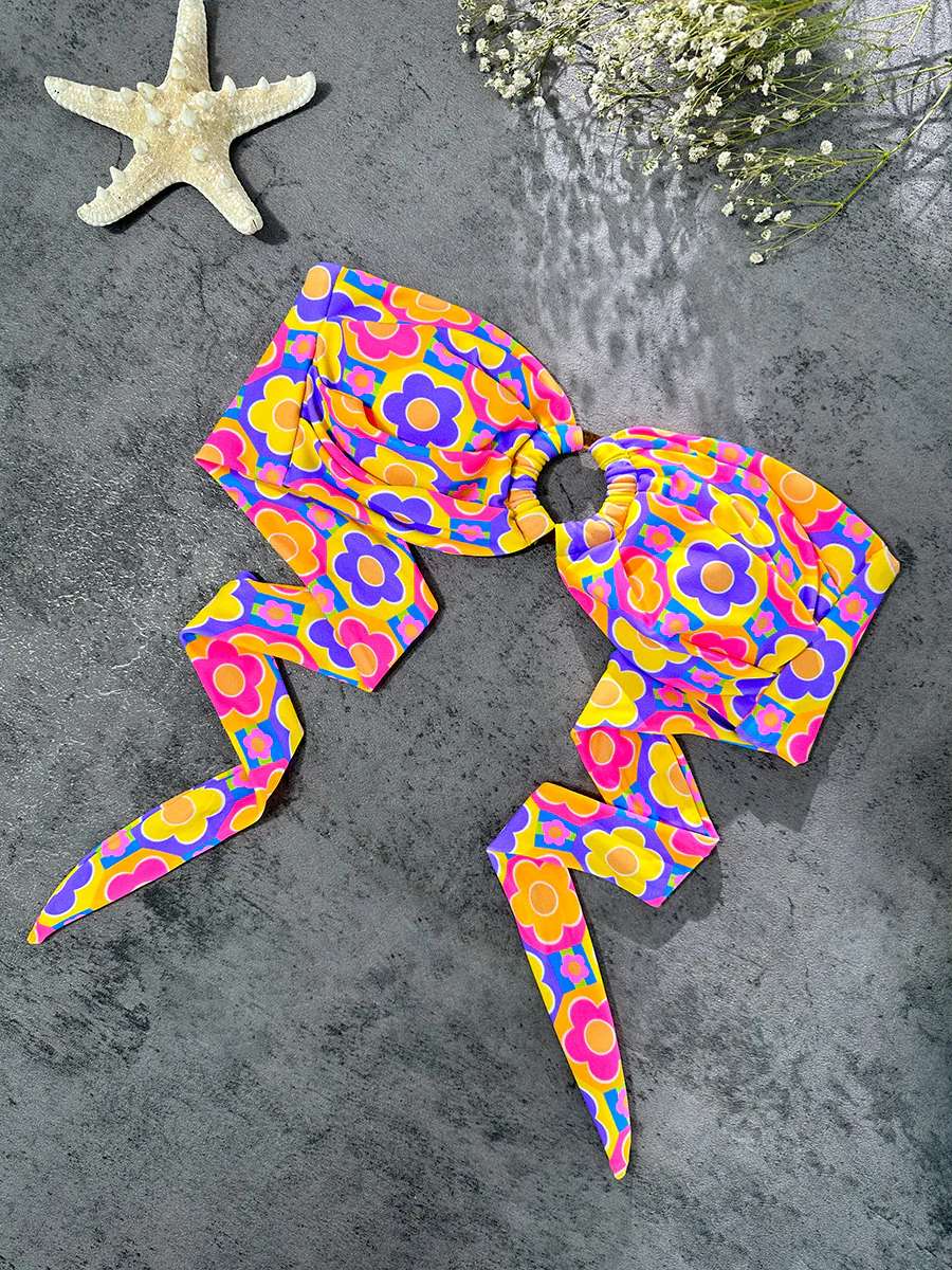 Multi Floral Print Double layer Bikini Set - Image 8