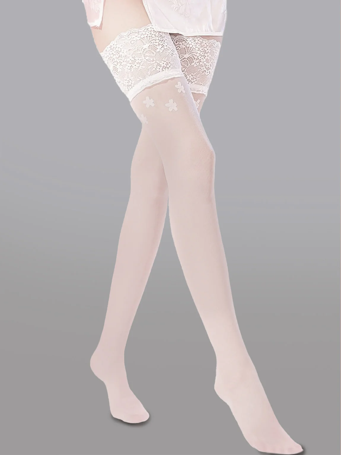 Flower Lace High Stockings - Image 3