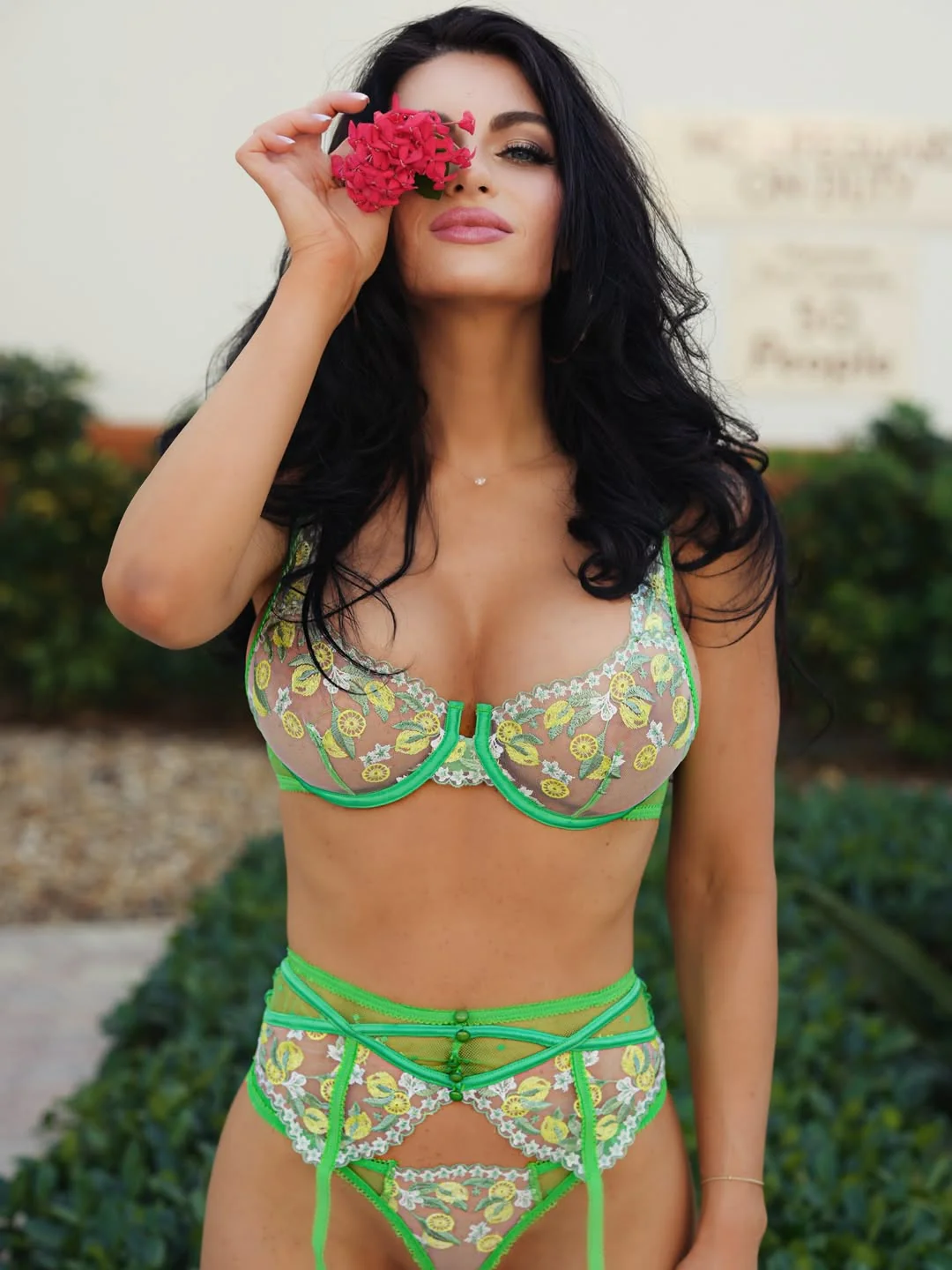 Fresh Lemon Embroidery Lingerie Set - Image 2