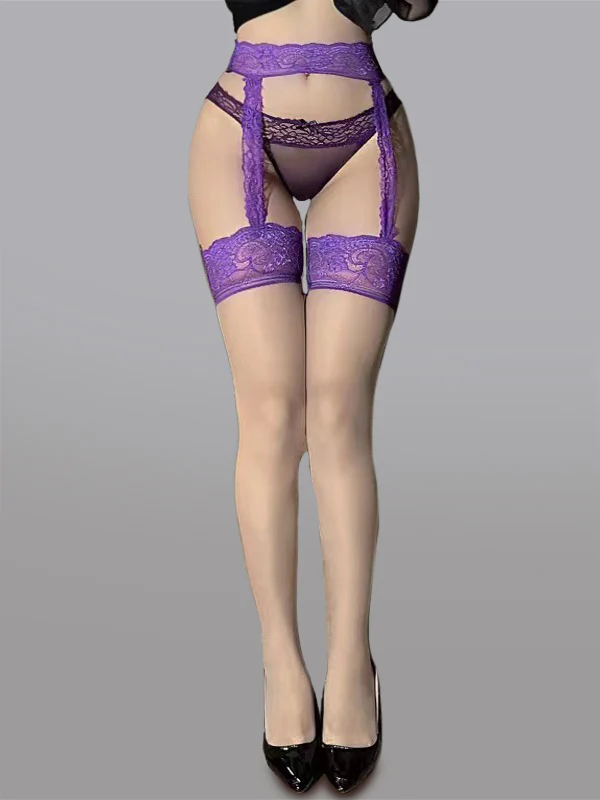 Garter Belt With Lace Stockings - Image 18