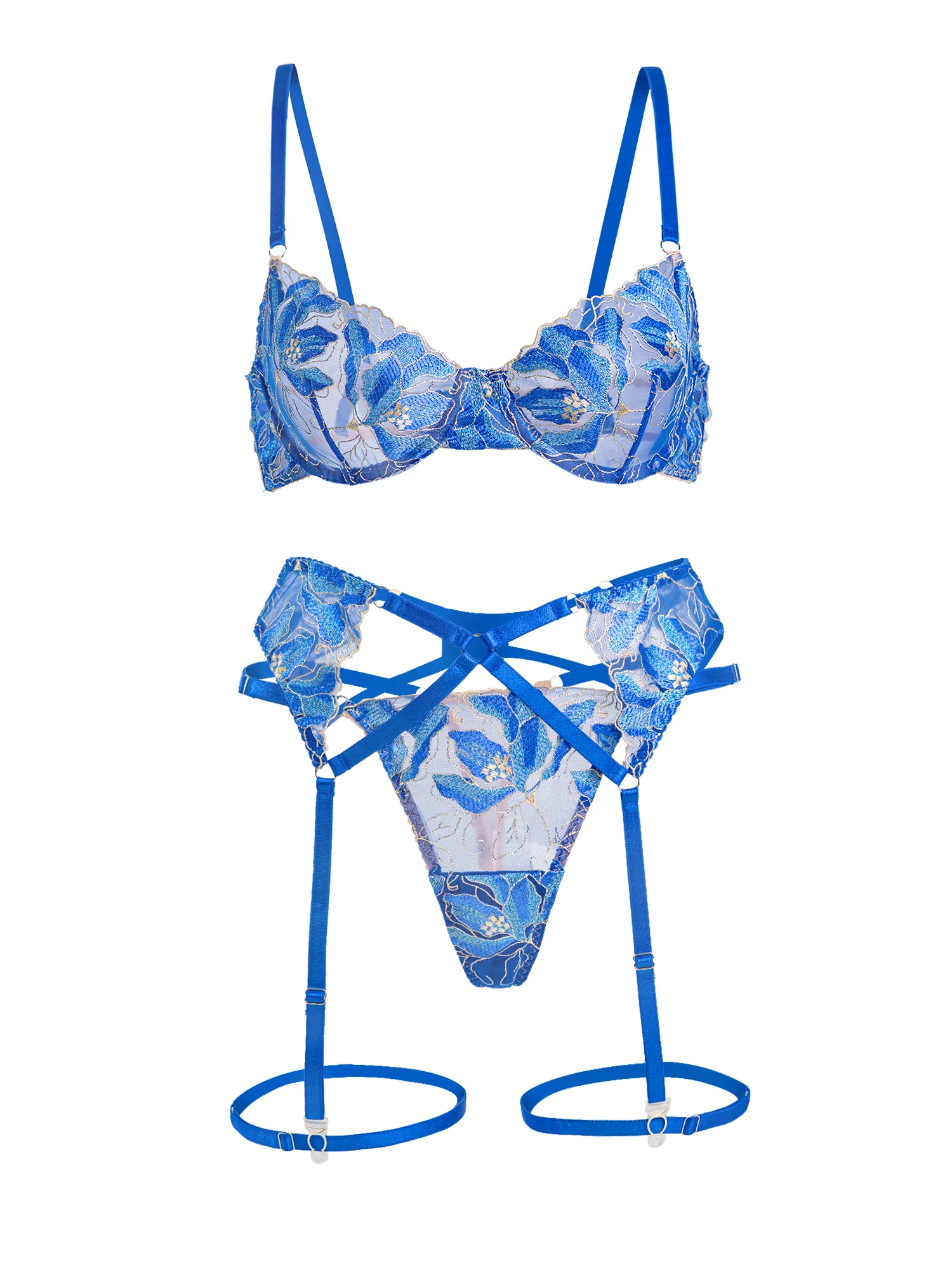 Floral Embroidery Lingerie Set - Image 14