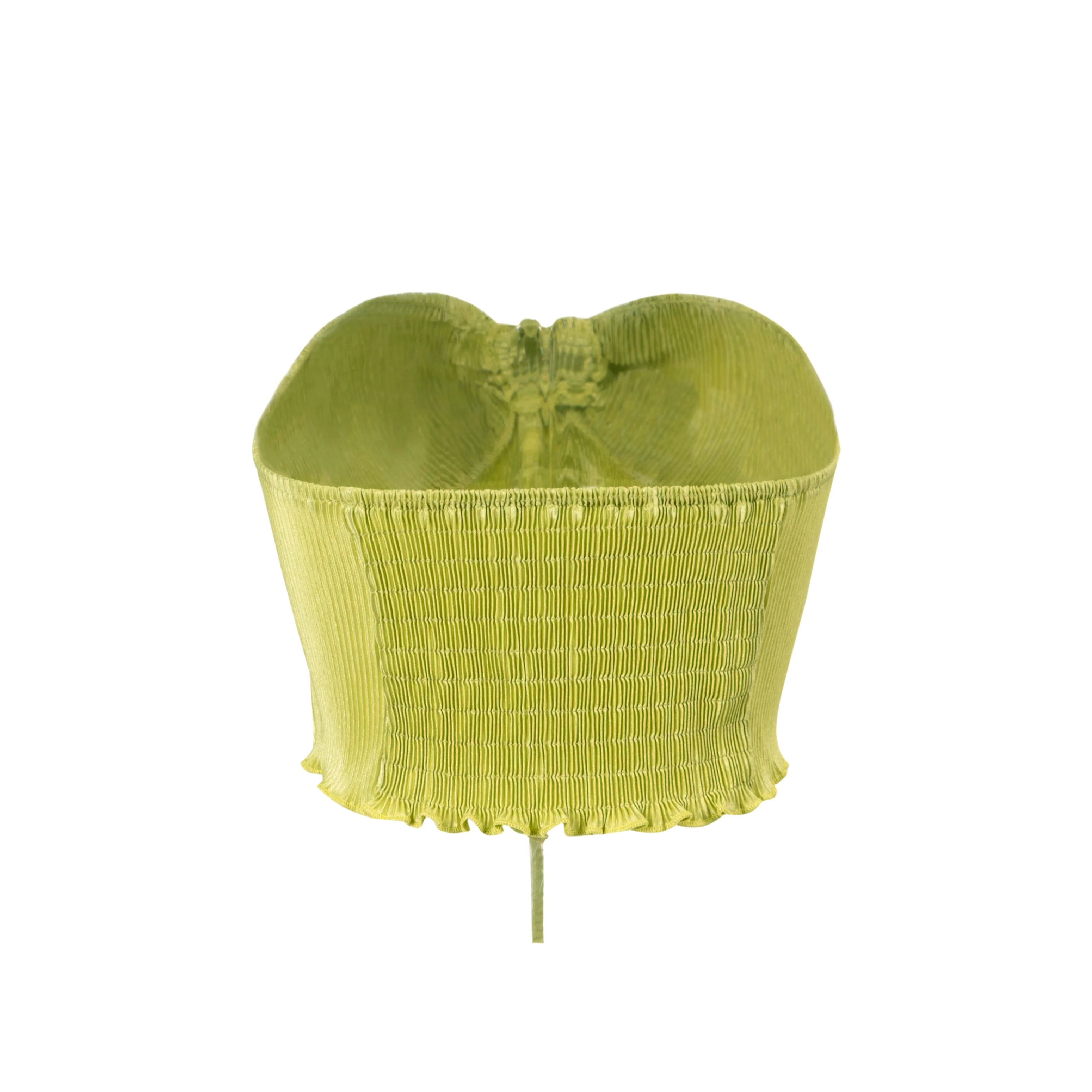 Green Halter Criss Cross Bandage Lace Up Backless Crop Top - Image 4