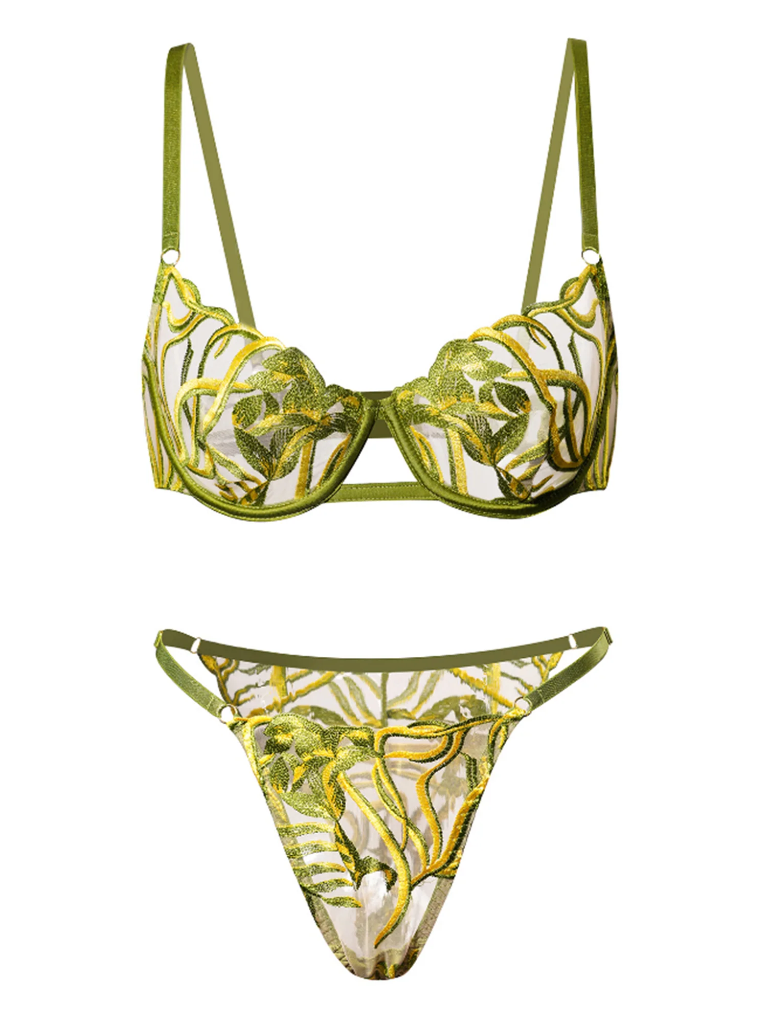 Green Leaves Lingerie Set - Image 13