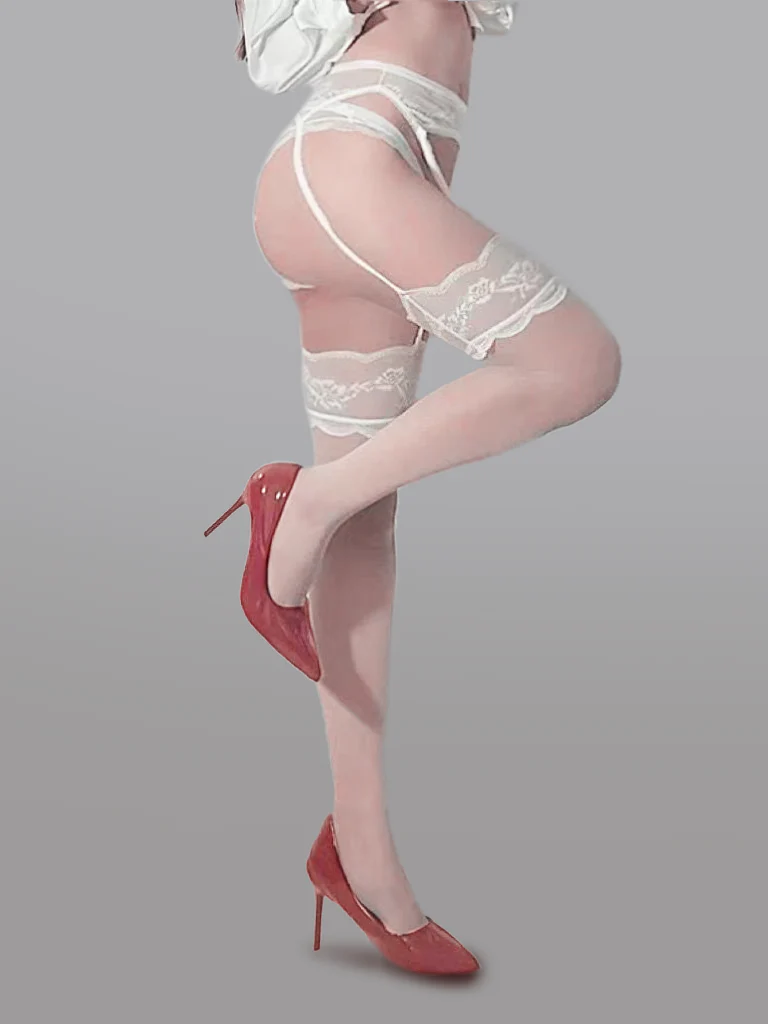 Lace Waist Garter Tights - Image 6