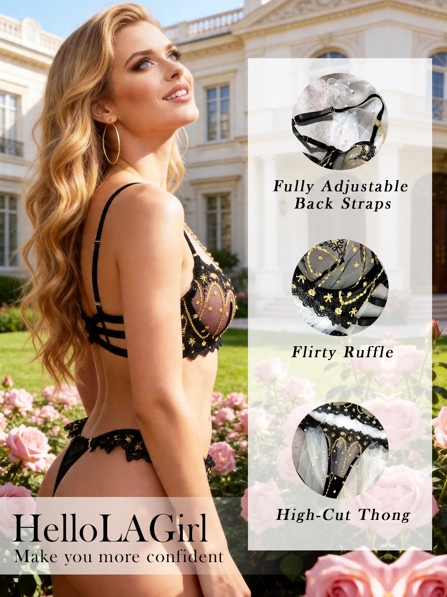 Lunar Lace Gold Celestial Lingerie Set - Image 10