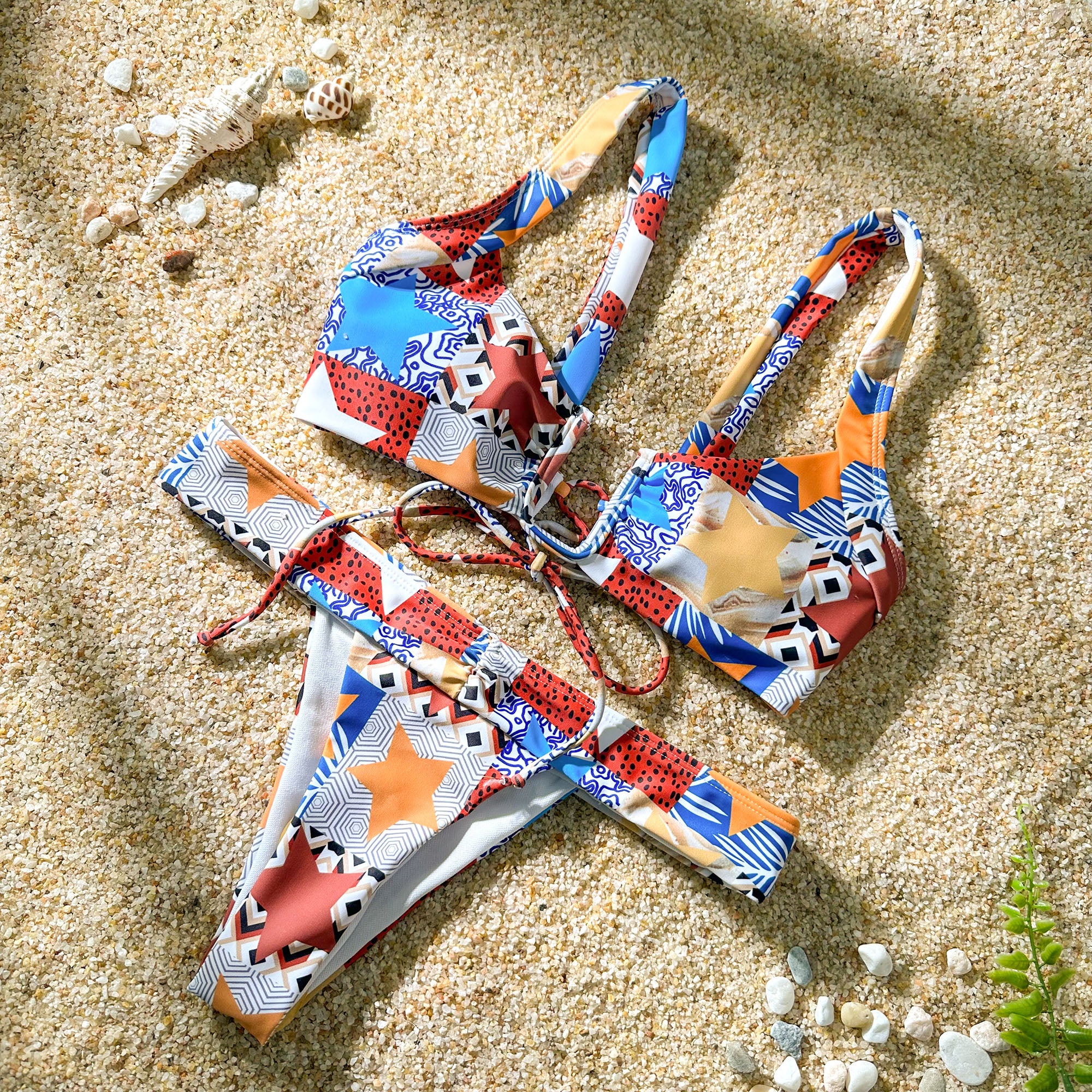 Printed Sexy Split Bikini Set