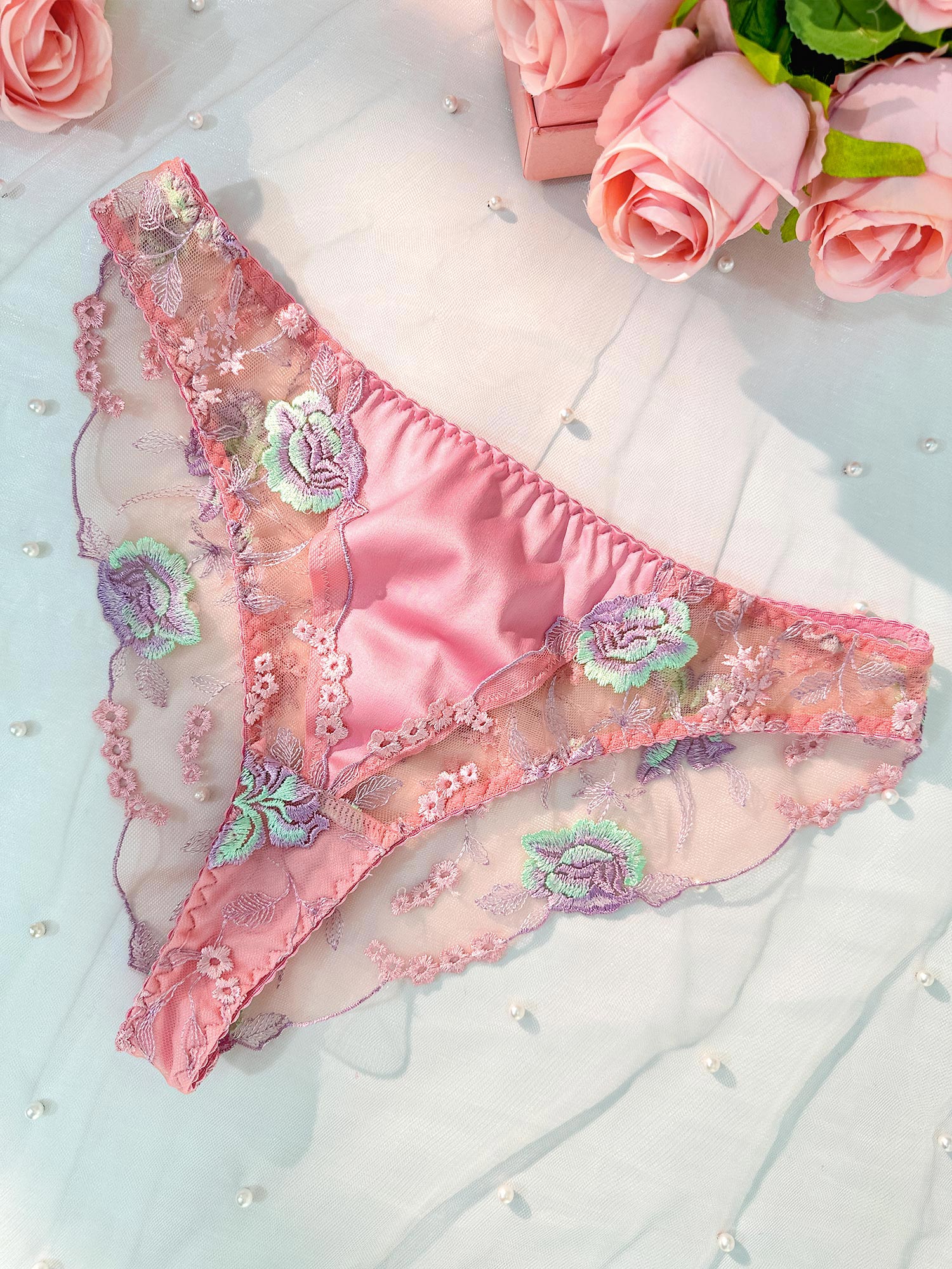 Pink Floral Thong - Image 2