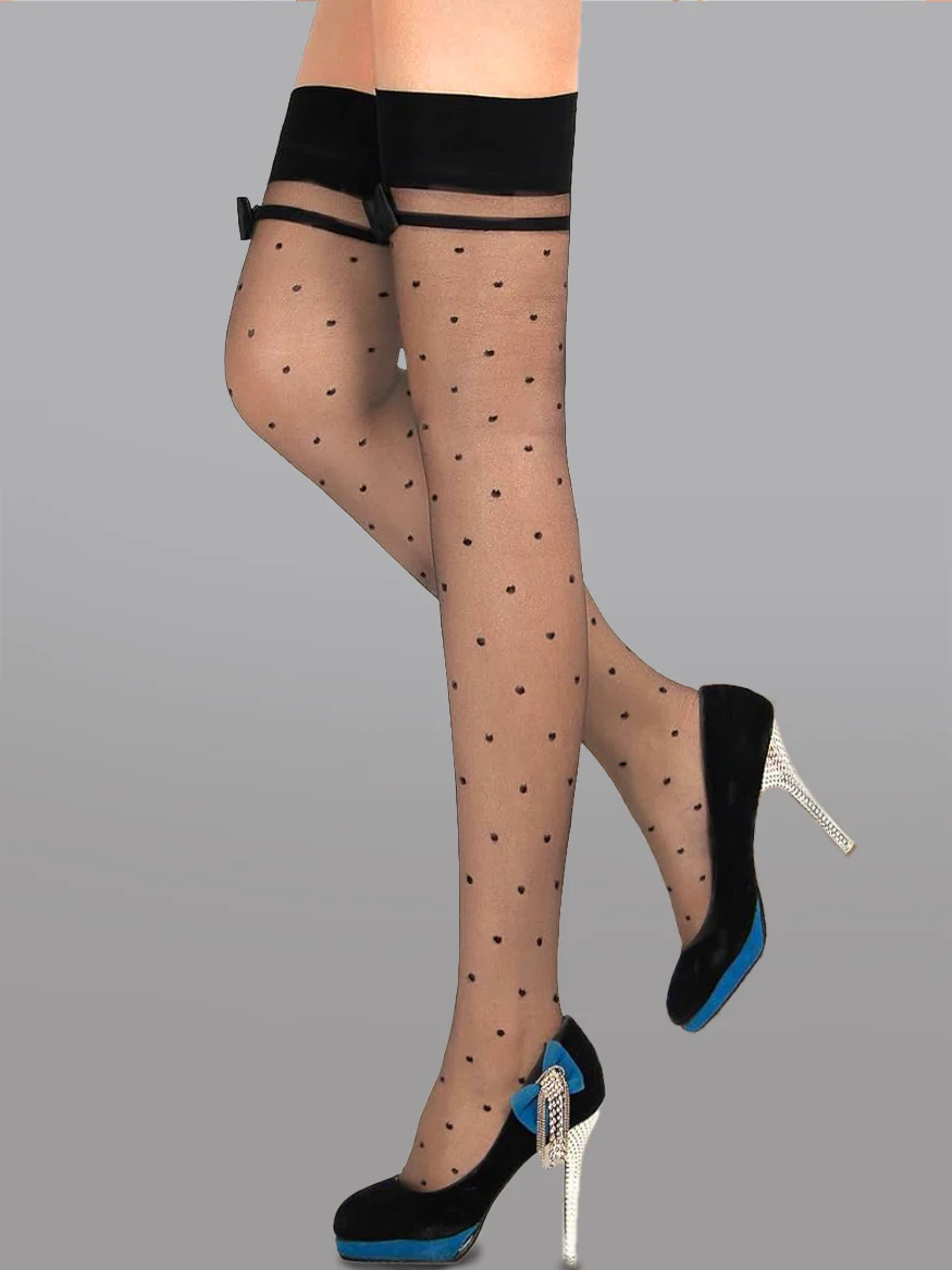 Polka Dot Bow Stockings - Image 3