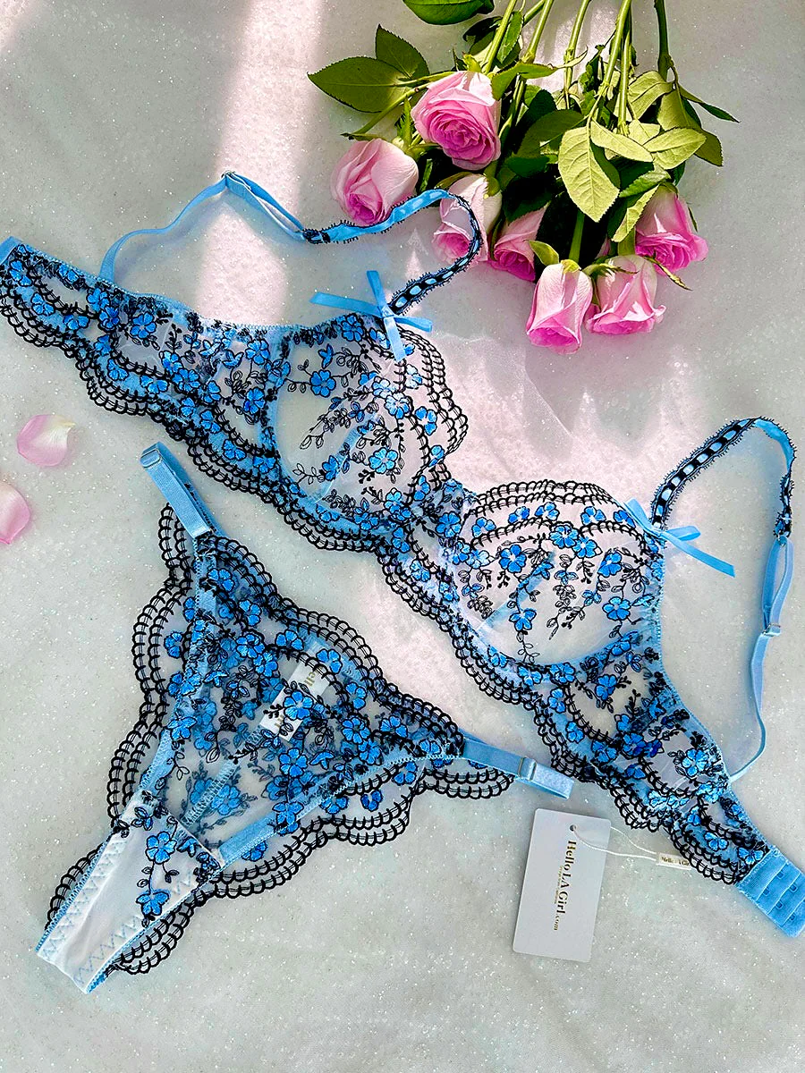 Blossom Delights Embroidery Lingerie Set - Image 9