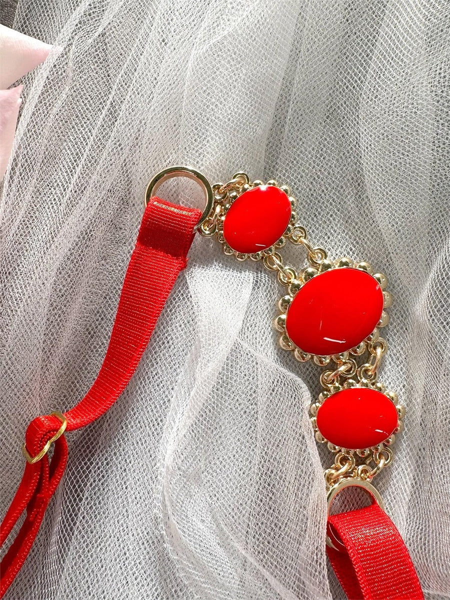 Red Embroidered Sexy Push Up Lingerie Set - Image 23