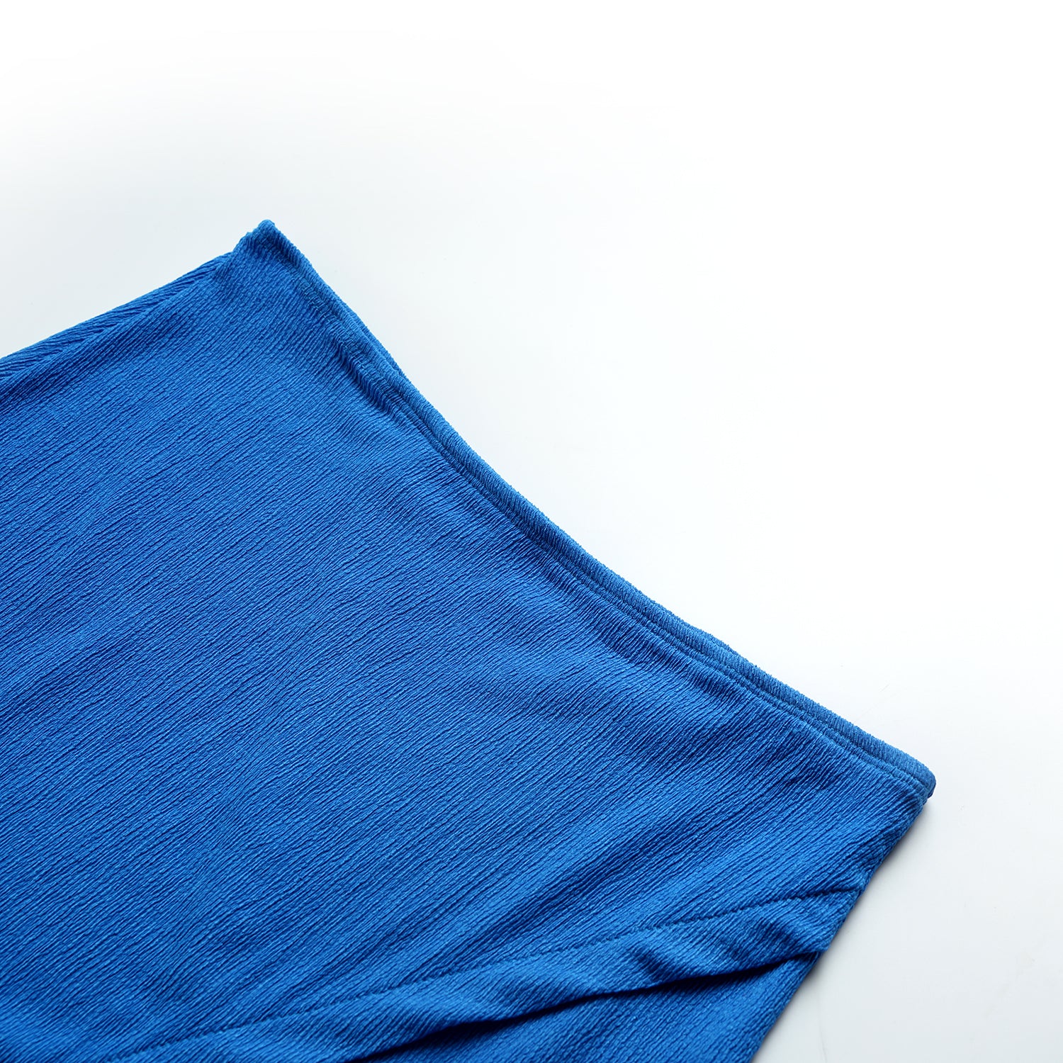 Solid Blue Long Sleeve Lace up Tops With Split Half Dress - Image 9