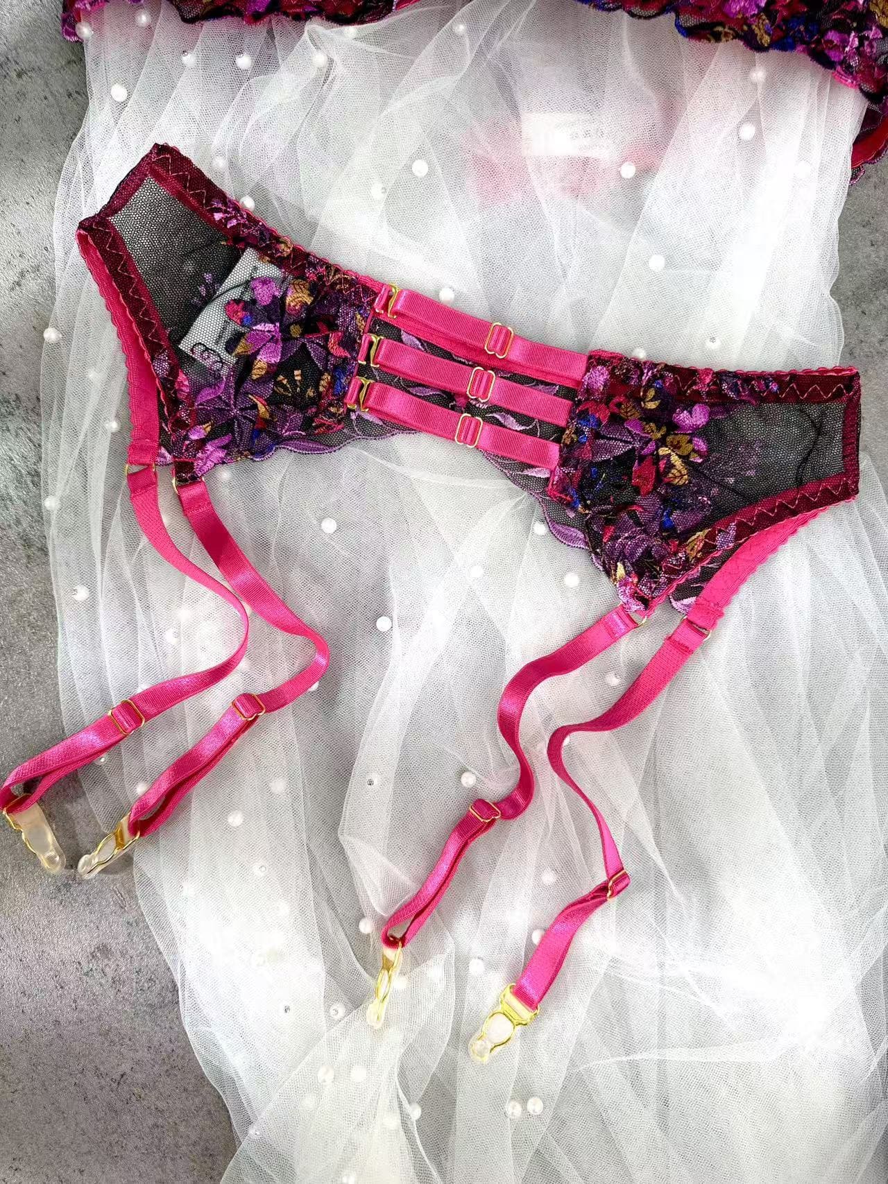 Sophia Vibrant Floral Embroidered Lingerie Set - Image 9