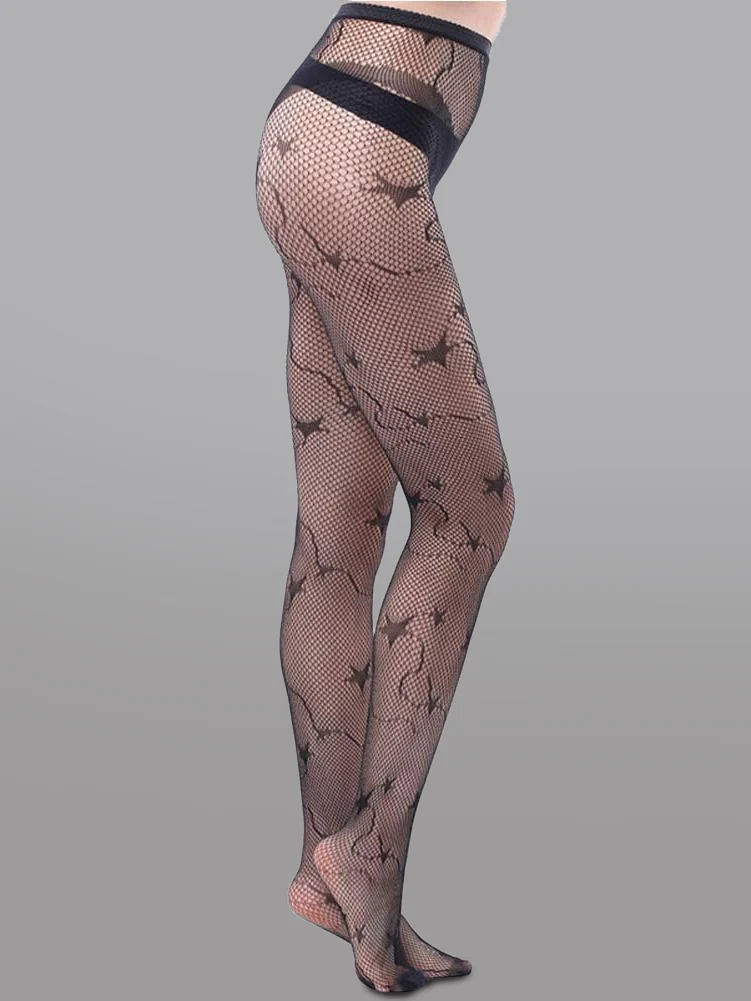 Star-Decorated Mesh Tights - Image 3