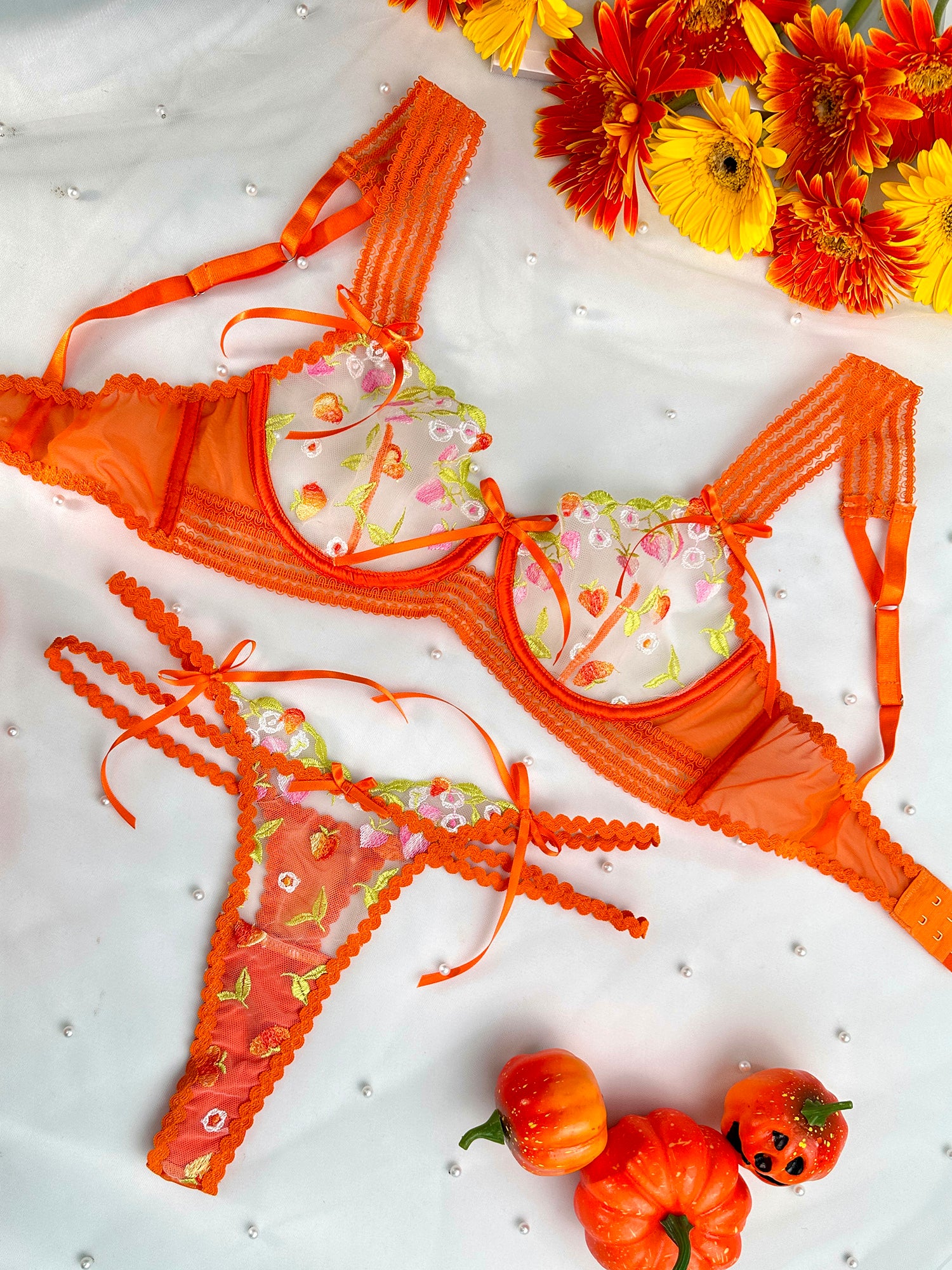Sunny Meadow Floral Lace Lingerie Set - Image 16