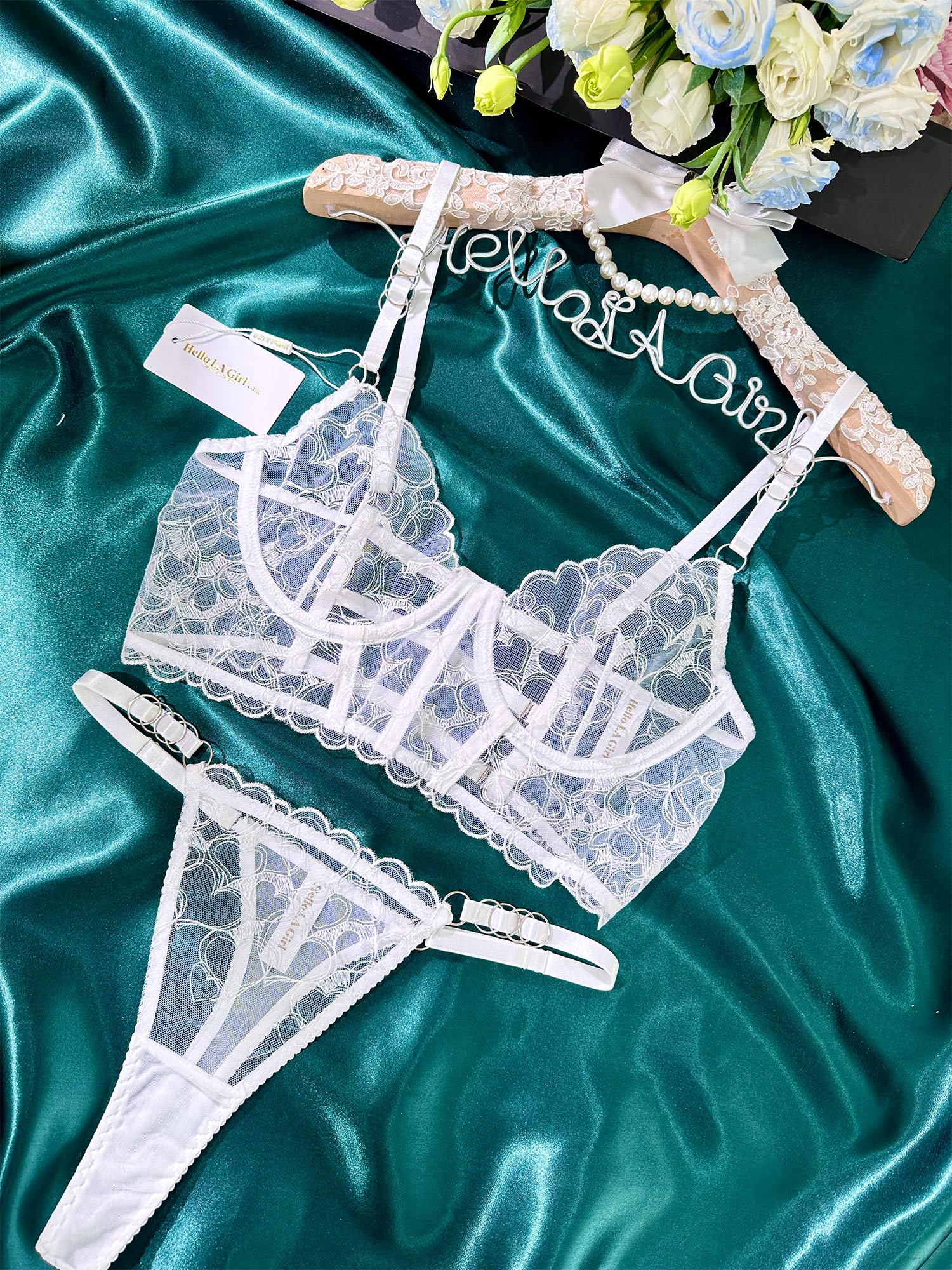 White Embroidery Lingerie Set - Image 10