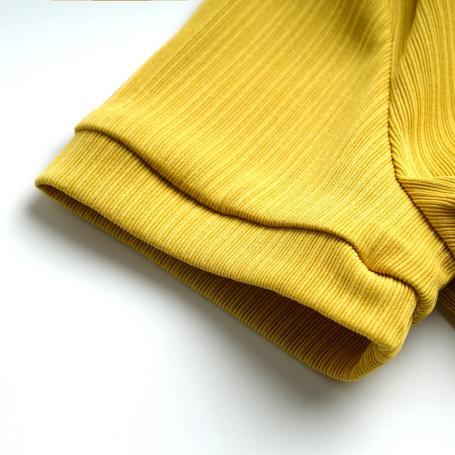 Yellow Solid Ribbed Polo Neck Buttons Crop Top With Slit Mini Dress - Image 5