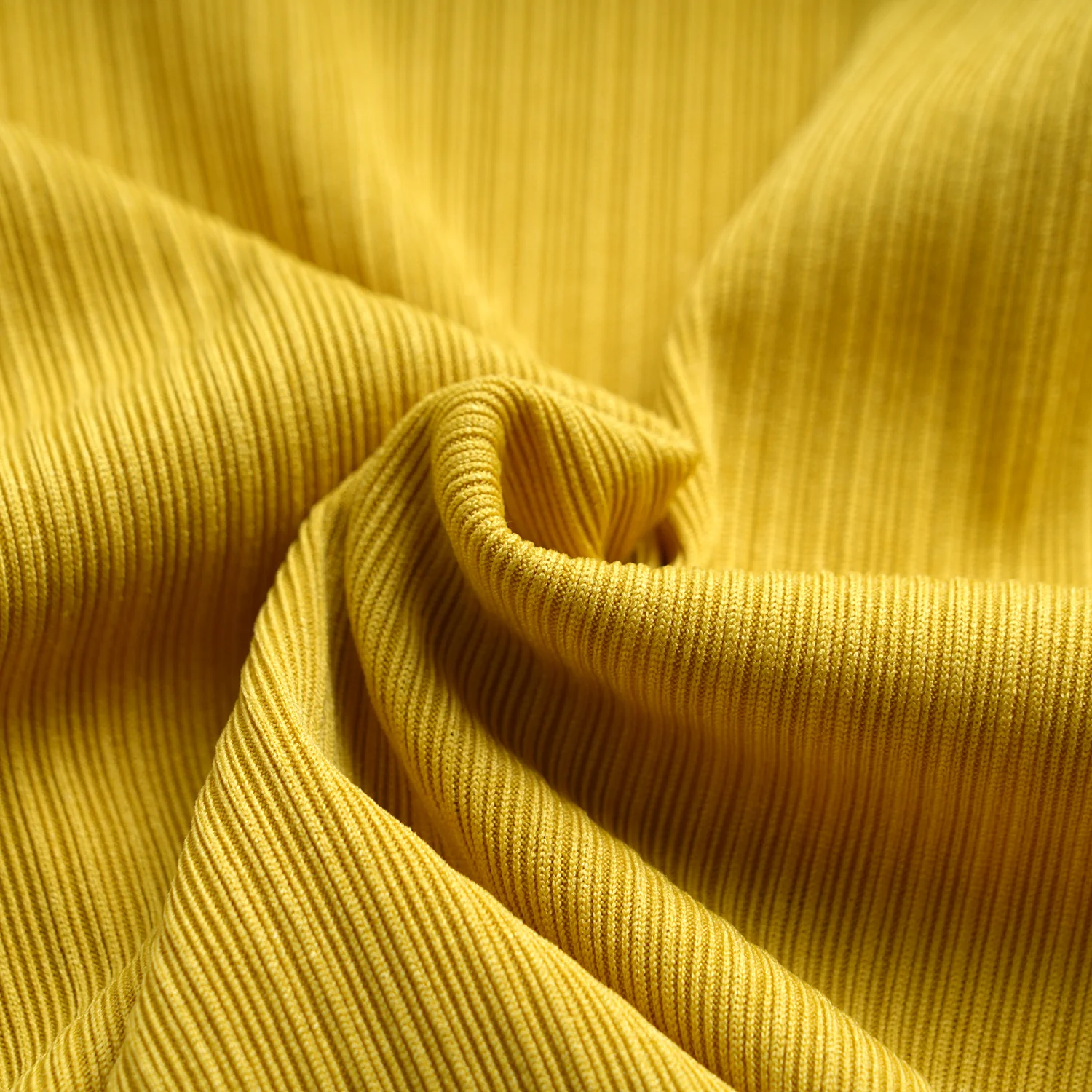 Yellow Solid Ribbed Polo Neck Buttons Crop Top With Slit Mini Dress - Image 6