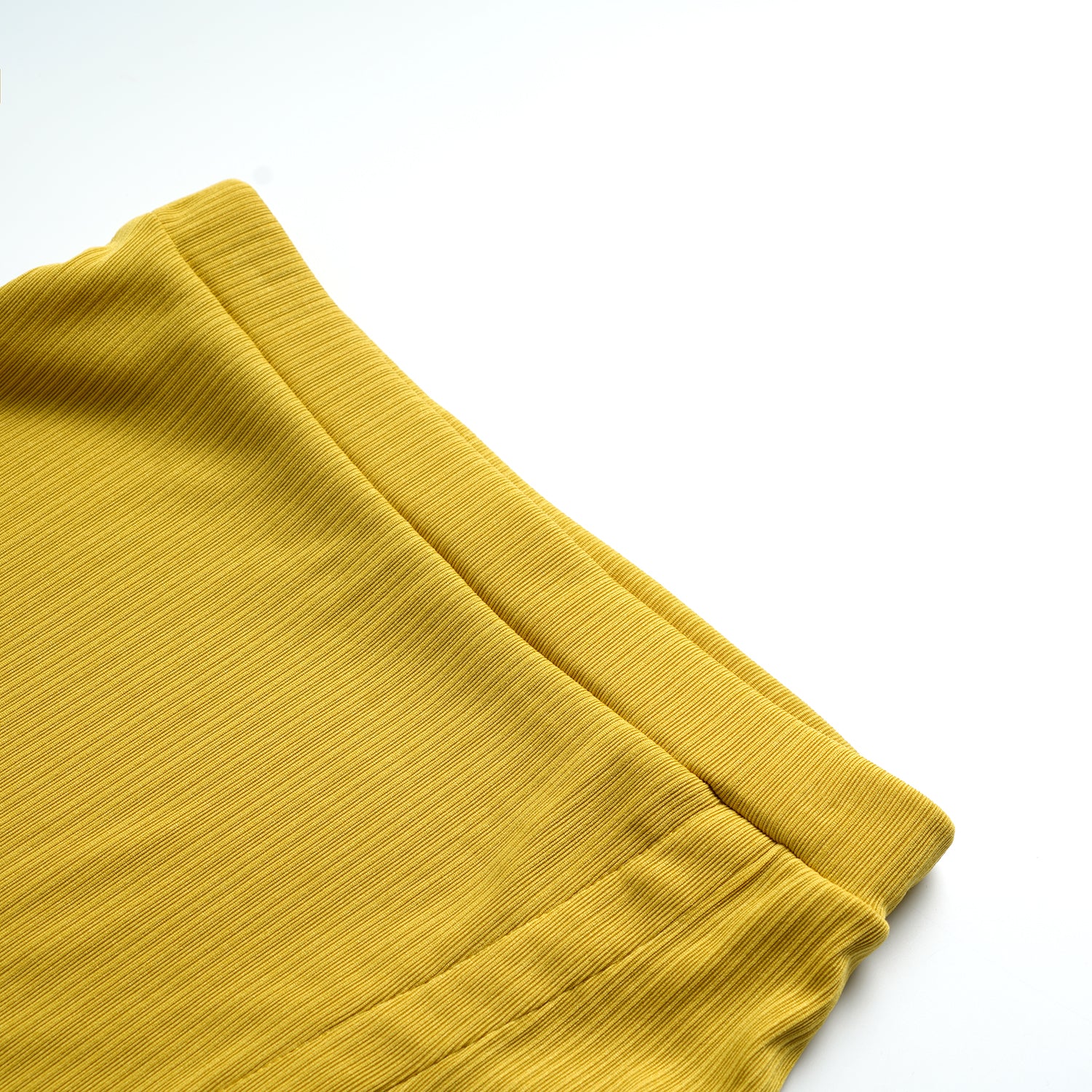 Yellow Solid Ribbed Polo Neck Buttons Crop Top With Slit Mini Dress - Image 7